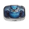 Pill Case Rectangle Pill Box with 3 Compartment Pill Organize Blue Owl Pillbox Small Pill Organizer Waterproof Small Pill Case for Travel Pill Containers for Medication Planner view 4