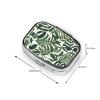 Pill Case Rectangle Pill Box with 3 Compartment Pill Organize Green and White Leaf Pillbox Small Pill Organizer Waterproof Small Pill Case for Travel Pill Containers for Medication Planner view 2