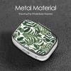 Pill Case Rectangle Pill Box with 3 Compartment Pill Organize Green and White Leaf Pillbox Small Pill Organizer Waterproof Small Pill Case for Travel Pill Containers for Medication Planner view 3
