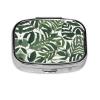 Pill Case Rectangle Pill Box with 3 Compartment Pill Organize Green and White Leaf Pillbox Small Pill Organizer Waterproof Small Pill Case for Travel Pill Containers for Medication Planner view 4