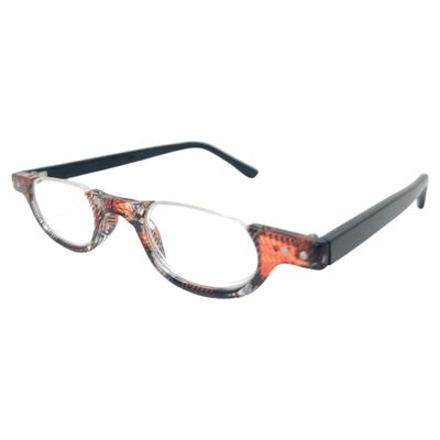 Incredible Bargains The Hunter Half Moon Under Frame Reading Glasses + 3.00 Brown Zig Zag Stripe