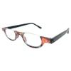 Incredible Bargains The Hunter Half Moon Under Frame Reading Glasses + 3.00 Brown Zig Zag Stripe view 1