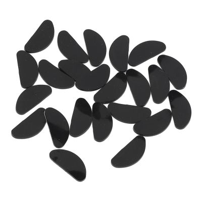 20 Pairs Silicone Eyeglass Nose Pads D Shaped Slip Adhesive Nose Cushions for All Types Glasses (Black)