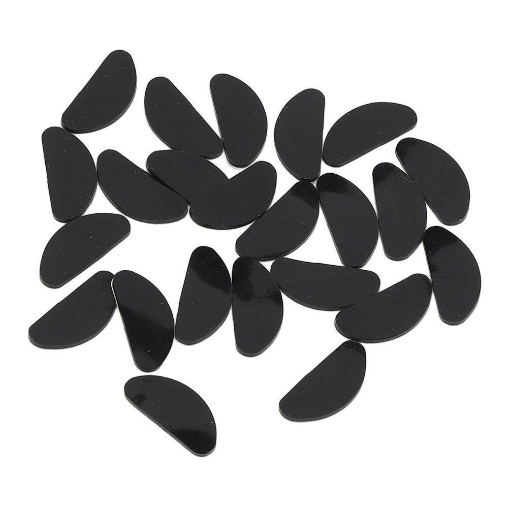 20 Pairs Silicone Eyeglass Nose Pads D Shaped Slip Adhesive Nose Cushions for All Types Glasses (Black)