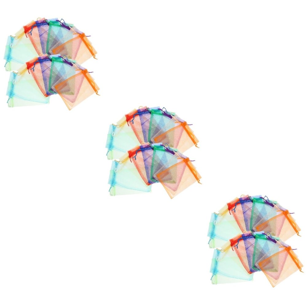 Ipetboom 300pcs Organza Drawstring Bags for Jewelry Candy and Mesh Pouches Secure Closure for Party Favors and Crafts