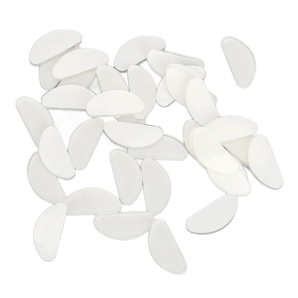 20 Pairs Silicone Eyeglass Nose Pads D Shaped Slip Adhesive Nose Cushions for All Types Glasses (Clear)