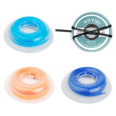 4 Pcs Dental Orthodontic Elastic Chain Power Chains Brace Orthodontic Spool Elastic Rubber Band for Teeth Braces,15ft/Roll (Sky blue+Royal blue+Orange+Black, Long)