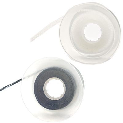 2 Pcs Dental Orthodontic Elastic Chain Power Chains Multi-Colors Rubber Chains for Braces Power Dental Orthodontic Treatment (Black+Transparent, Short)