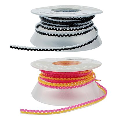 2 Pcs Dental Orthodontic Power Chains Braces Mixed Color Spool Elastic Rubber Bands for Orthodontic Treatment, 15ft/Roll (YellowPink+WhiteBlack, Long)