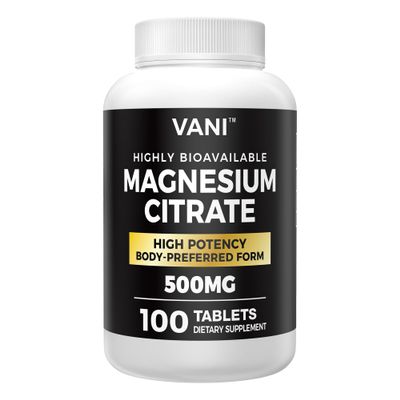 500MG Highly Bioavailable Magnesium Citrate,100 Tablets