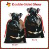 Bgshjvf Adorable French Bulldog Linen Gift Bag With Rope Drawstring Closure,With Kraft Paper Elevators,For Christmas,Birthdays,Parties view 3