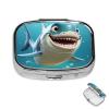 Pill Case Rectangle 3 Compartment Pill Box Round Pill Organize Metal Waterproof Medicine Organizer Box for Travel Small Pill Container Portable for Supplements view 1