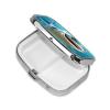 Pill Case Rectangle 3 Compartment Pill Box Round Pill Organize Metal Waterproof Medicine Organizer Box for Travel Small Pill Container Portable for Supplements view 4
