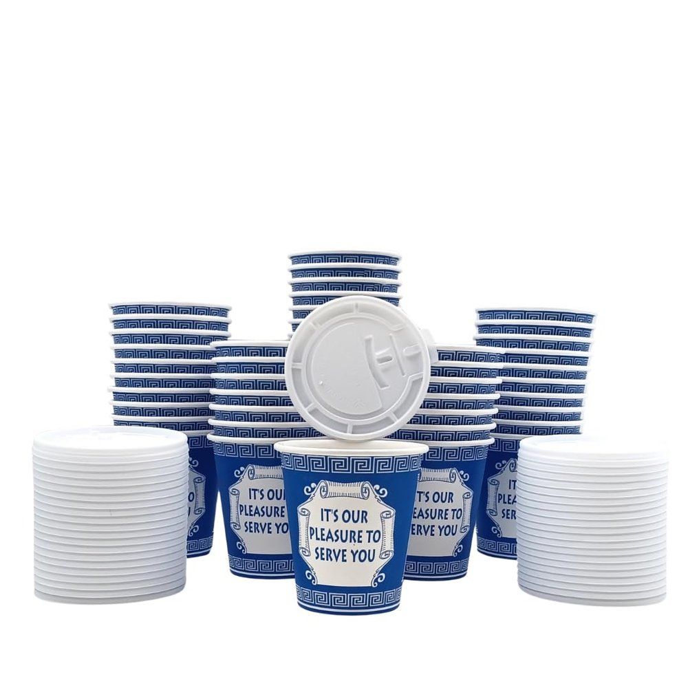 AMAZING GOODS NEW YORK Paper Coffee Cups NYC (50 paper cups with lids) (10 oz)