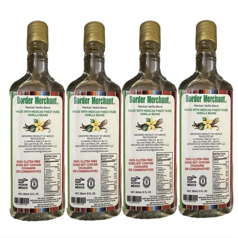 Border Merchant Mexican Vanilla Blend Clear 12oz. Pack of 4