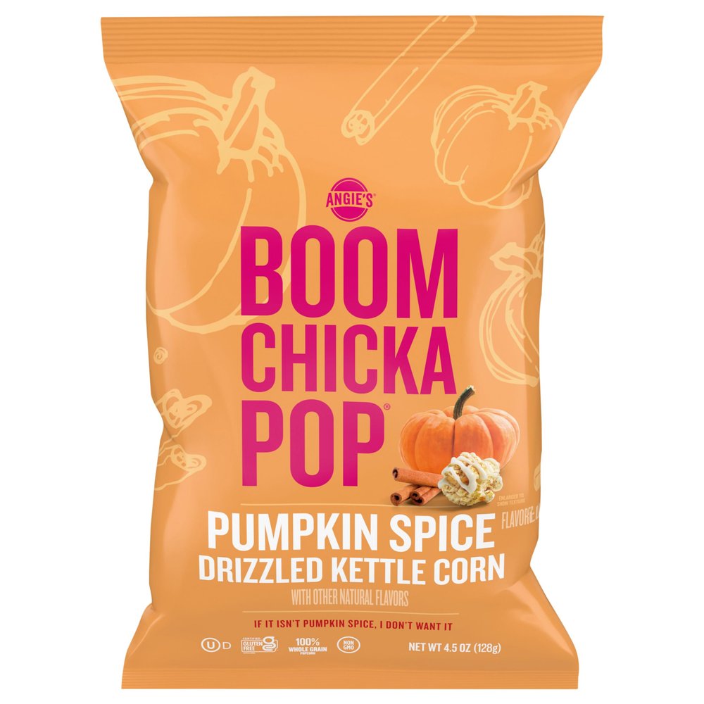 Angie's BOOMCHICKAPOP Pumpkin Spice Flavored Drizzled Kettle Corn Popcorn 4.5oz - 1 bag