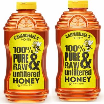 100% Pure & Raw Unfiltered Honey (Pack Of 2 Bottles) 16 oz.