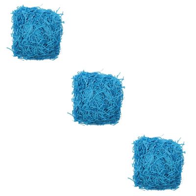 Ipetboom 3pcs Crinkle Cut Shredded Filler for Boxes Weddings and Crafts Raffia Grass Shreds Lake