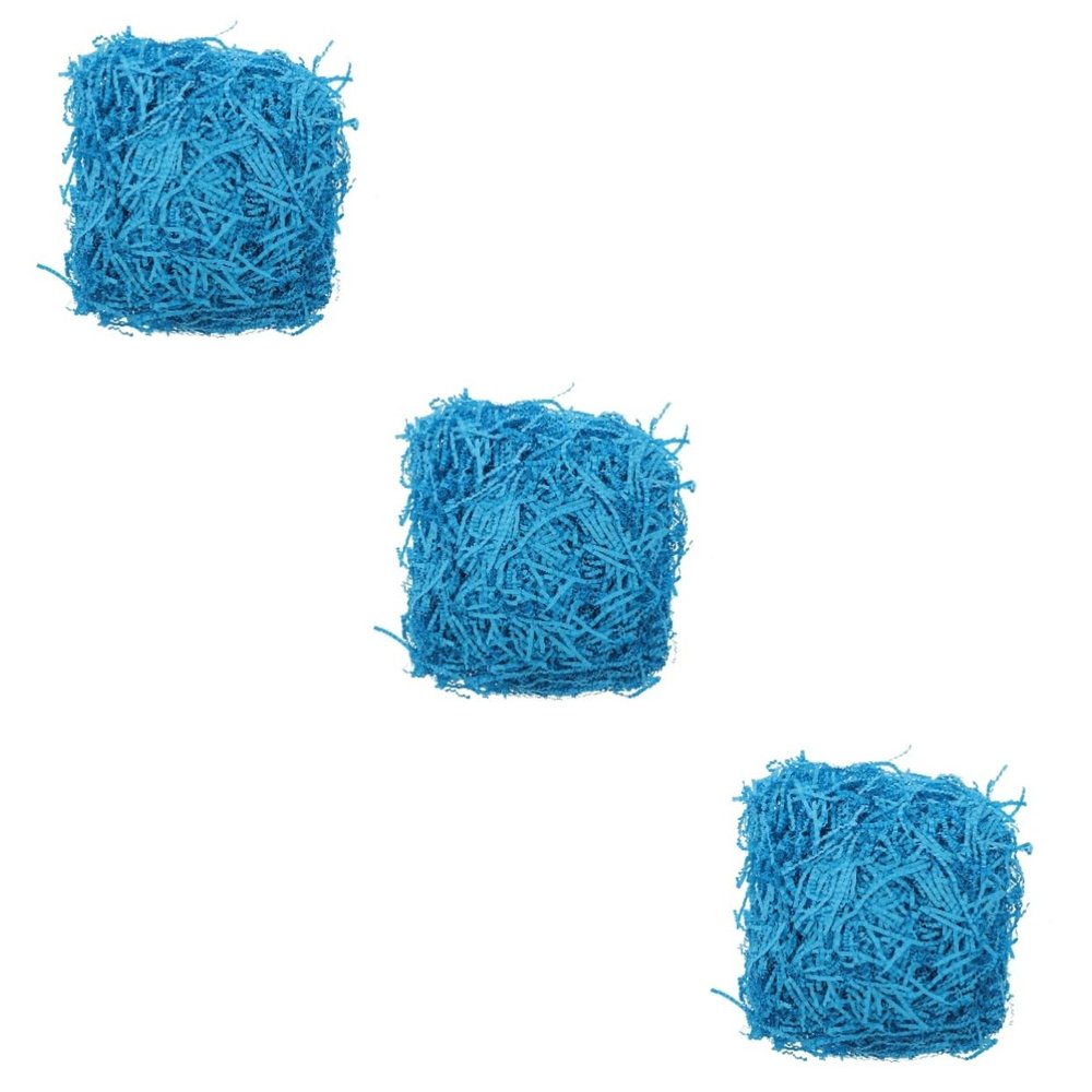 Ipetboom 3pcs Crinkle Cut Shredded Filler for Boxes Weddings and Crafts Raffia Grass Shreds Lake