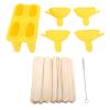 evhooe Yusat Ice Cream Silicone Practical Portable DIY Ice Maker Household Use with 50 Sticks (Yellow) view 1