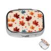 HCLYvexiria Fall Maple Leaf 3 Compartment Pill Organizer Waterproof Non-Slip Built-In Mirror Pill Case view 1