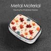HCLYvexiria Fall Maple Leaf 3 Compartment Pill Organizer Waterproof Non-Slip Built-In Mirror Pill Case view 3