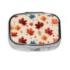 HCLYvexiria Fall Maple Leaf 3 Compartment Pill Organizer Waterproof Non-Slip Built-In Mirror Pill Case view 4