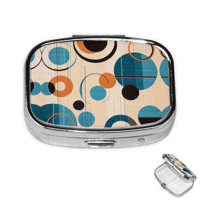 Pill Case Rectangle Pill Box with 3 Compartment Pill Organize Echo Shapes Circles Pillbox Small Pill Organizer Waterproof Small Pill Case for Travel Pill Containers for Medication Planner