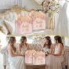 11.8x9.4x5.3In Bride Gift Bag Rose Gold Bridal Shower Gift Bags with Cards Tissue Paper Large Bridal Gift Wrapping Bag Bachelorette Engagement Wedding Shower Gift Bag for Rose Gold Christmas Bride to Be Party Decoration view 3