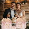 11.8x9.4x5.3In Bride Gift Bag Rose Gold Bridal Shower Gift Bags with Cards Tissue Paper Large Bridal Gift Wrapping Bag Bachelorette Engagement Wedding Shower Gift Bag for Rose Gold Christmas Bride to Be Party Decoration view 4