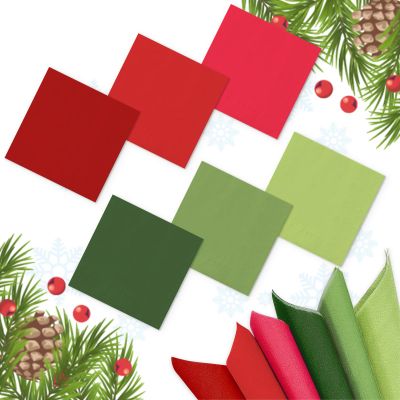 Whaline 120 Sheet Christmas Cocktail Napkin 2 Ply Red Green Color Paper Napkins 6 Colors Disposable Dinner Napkins For Xmas Winter Holiday Supplies
