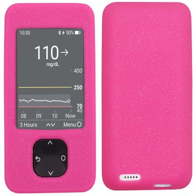 usastar-SNK Silicone Protective Cover Set (Screen Protector + Lanyard + Lanyard Patch) for Dexcom G6 & Dexcom G7 Receiver (BB/Rosered)