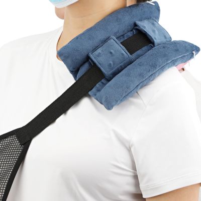 Upgrade Neck Pad Strap Cushion Pillow for Arm Sling Comfort Shoulder Support Pad Rotator Cuff Replacemet Surgery Elbow Brace Carry Padded Cover Broken Wrist Hand Injury Cast, Minky Dot Denim Blue