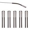 5 Pairs Eyeglass End Tips Anti-Slip Silicone Eyeglass End Tips Soft Eyeglass Temple End Tips Sunglasses Temple Tips for Flat Thin Metal Eyeglass Legs Replacement Temple Tube Sleeve Brown view 1