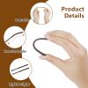 5 Pairs Eyeglass End Tips Anti-Slip Silicone Eyeglass End Tips Soft Eyeglass Temple End Tips Sunglasses Temple Tips for Flat Thin Metal Eyeglass Legs Replacement Temple Tube Sleeve Brown view 2