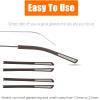 5 Pairs Eyeglass End Tips Anti-Slip Silicone Eyeglass End Tips Soft Eyeglass Temple End Tips Sunglasses Temple Tips for Flat Thin Metal Eyeglass Legs Replacement Temple Tube Sleeve Brown view 3
