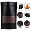 100-Pack Resealable Bags with Clear Window, Stand-up, Scratch-Resistant Storage Bags (Black, 5.518.86 Inch) view 2