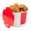 Restaurantware Fried Chicken Container 25 Count 85 oz Polyethylene-Coated Paper Take Out Chicken Bucket Greaseproof Family Meal Bucket Red and White view 1