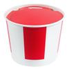 Restaurantware Fried Chicken Container 25 Count 85 oz Polyethylene-Coated Paper Take Out Chicken Bucket Greaseproof Family Meal Bucket Red and White view 2