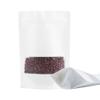 100 Pack Bags, Resealable Bags with Clear Window, Stand-up Bags for Sealing Storage, Scratch Resistant Hand Storage Bags. (White, 5.518.86 Inch) view 1