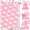 100 Sheets Pink Xmas Santa Tissue Paper, 20 x 14in Snowflake Print Wrapping Tissue Cute Santa Art Decorative for Christmas Girls Baby Shower Birthday Party Supplies (Pink) view 2