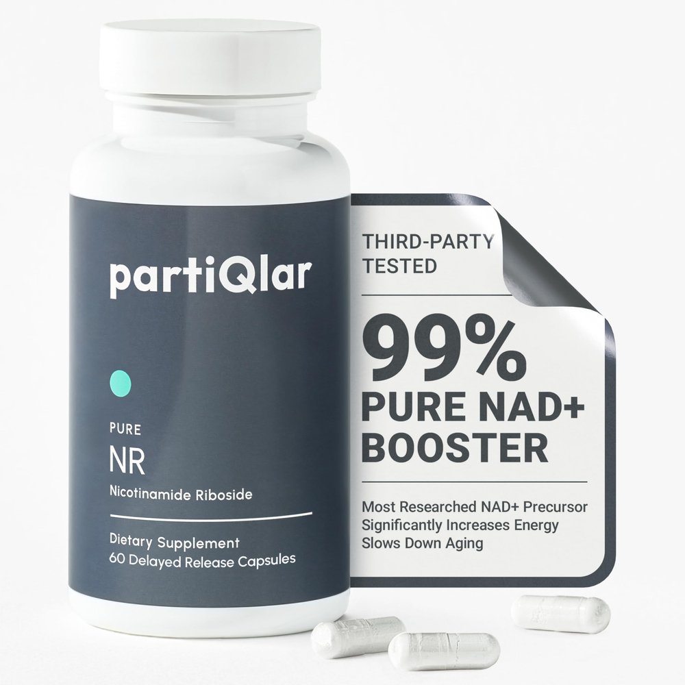 partiQlar Nicotinamide Riboside (NR) 500mg  NR Supplement for Cellular Health, Anti-Aging, Energy & Metabolism Support  2-Month Supply (60 Capsules)