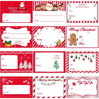 180 PCS Christmas Name Tags for Gifts, Christmas Gift Tags Stickers Labels for Presents, Christmas Name Tags Stickers for Red Christmas Wrapping Paper, Xmas Gift Tags for Holiday Gift