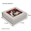 Customized Logo Flash Drives Cream Linen Box Packing, USB Presentation Gift Boxes with Picture Window view 3