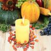 1PC Fall Candle Rings with Artificial Orange Berries Mini Berry Twig Wreath Candle Wreath Berry Rings 7.9 Wide for Thanksgiving Fall Wedding Rustic Seasonal Decoration view 4