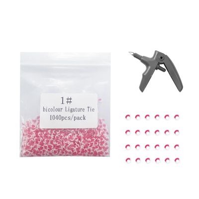 1040Pcs Orthodontic Ligature Ties with Orthodontic Ligature Gun, YOUYA DENTAL Colorful Ties Bands Rubber Multi-Color Elastic Teeth Orthodontic Ligature Rubber Bands for Brace and Orthodontic Procedure