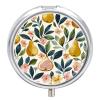 3 Compartment Medicine Pill Case Figs and Pears Printed Round Pill Box Small Pill Organizer Box for Pocket Purse Briefcase Pills Medicine Cod Liver Oil Storage Box Earplug Case view 1