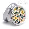 3 Compartment Medicine Pill Case Figs and Pears Printed Round Pill Box Small Pill Organizer Box for Pocket Purse Briefcase Pills Medicine Cod Liver Oil Storage Box Earplug Case view 2