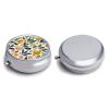 3 Compartment Medicine Pill Case Figs and Pears Printed Round Pill Box Small Pill Organizer Box for Pocket Purse Briefcase Pills Medicine Cod Liver Oil Storage Box Earplug Case view 3