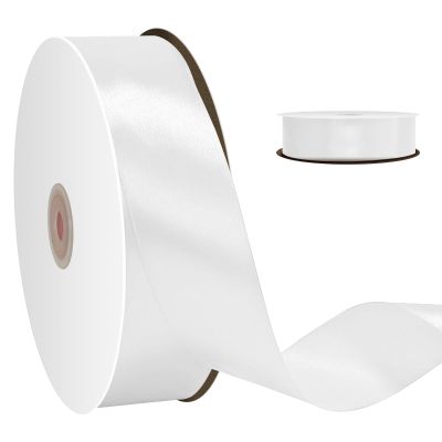 1-1/2 Inch 100 Yards Solid Satin Ribbon,Durable Satin Ribbons,Perfect for Present Wrapping,Wedding Decoration,Handmade Bows,Wrapping Bouquet,Sewing Party Decor and More (White)